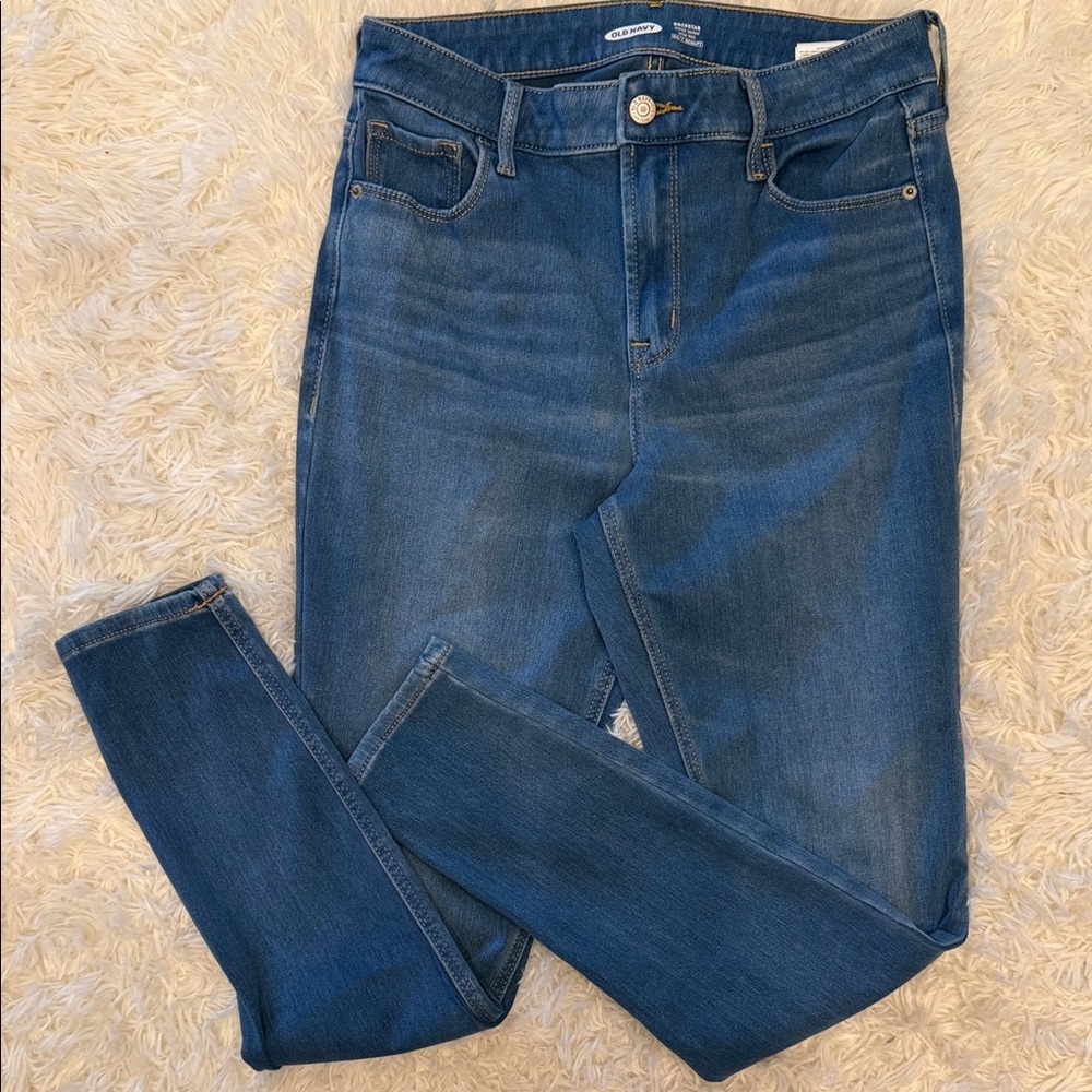 Old Navy Women's Super Skinny High Rise Jeans in Deep Blue